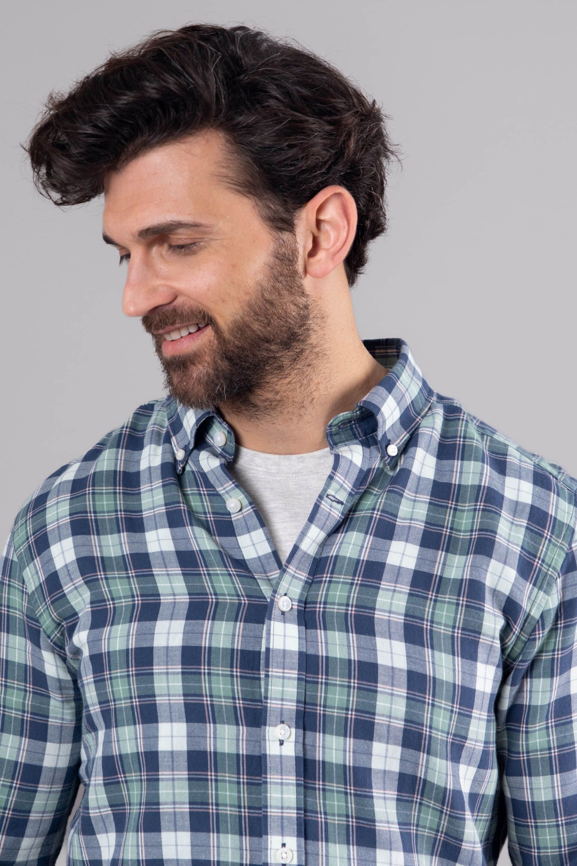 Lakeland Clothing Blue Warrick Cotton Check Shirt - Image 7 of 8