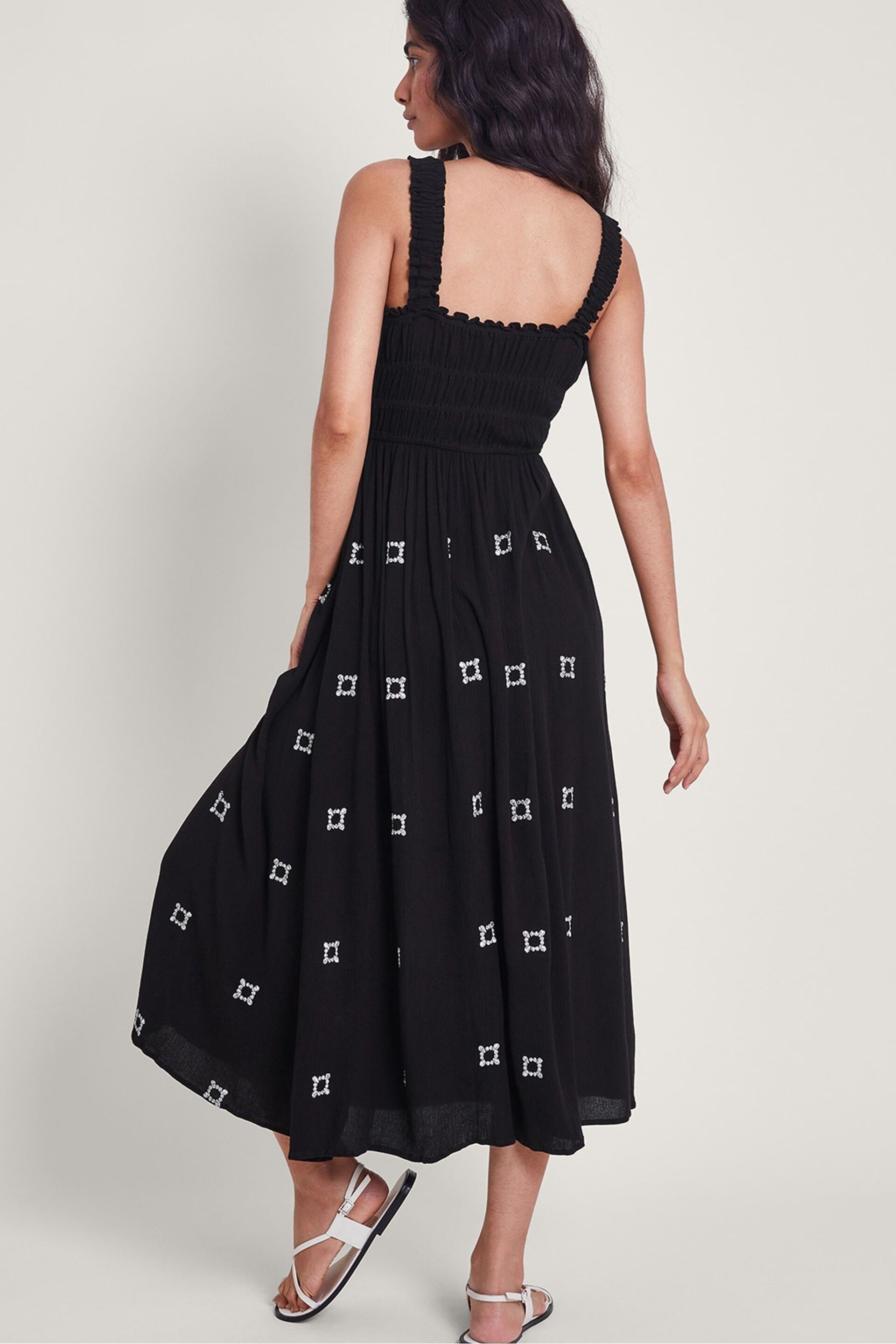Monsoon Black Briar Embroidered Dress - Image 3 of 5