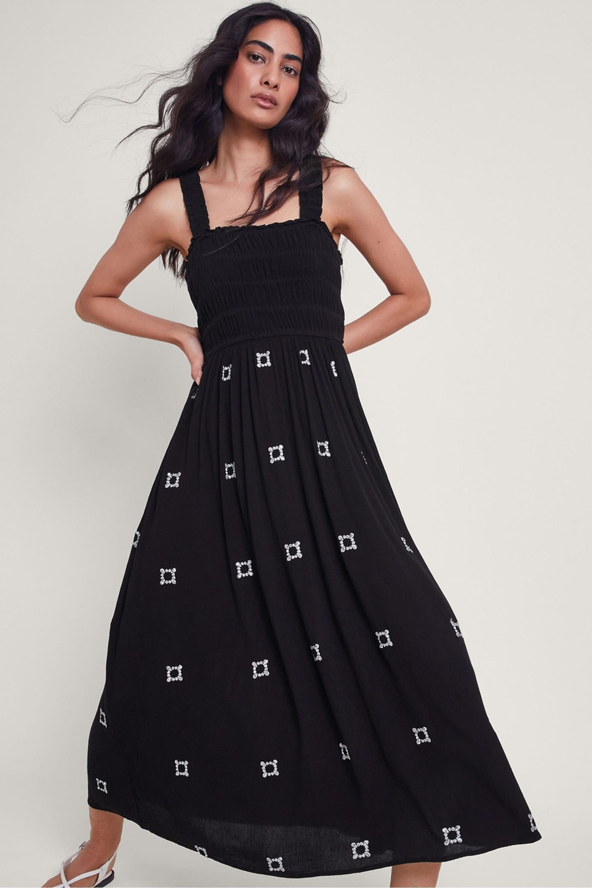 Monsoon Black Briar Embroidered Dress - Image 5 of 5
