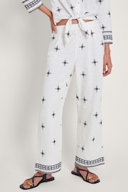 Monsoon Natural Eleanor Embroidered Trousers - Image 2 of 5