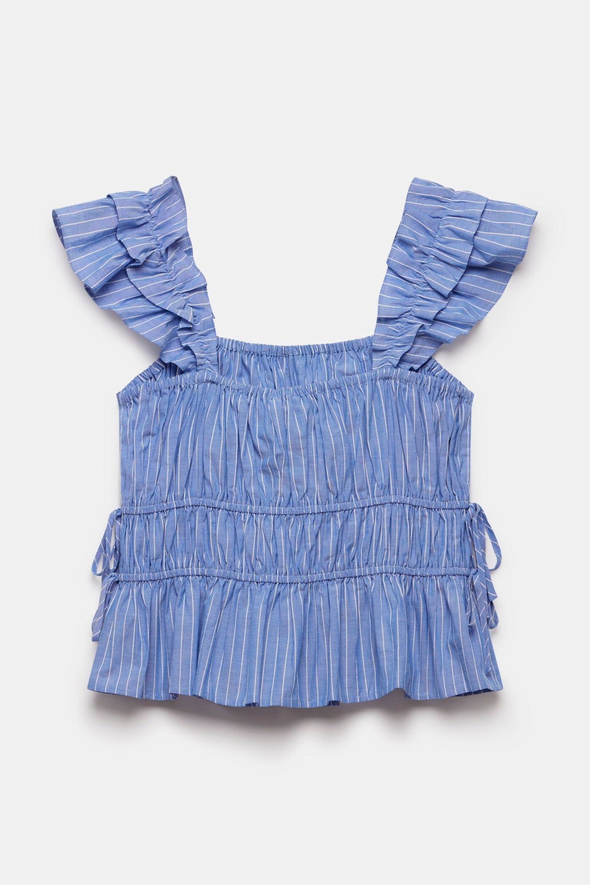 Mint Velvet Blue Striped Cotton Cami Top - Image 4 of 4