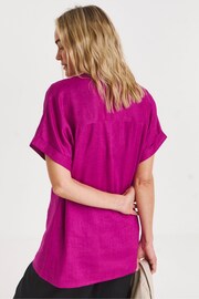 JD Williams Pink Linen Mix Tunic Top - Image 2 of 4