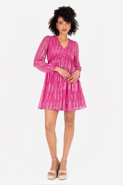 Lovedrobe Pink Balloon Sleeve Side Tie Mini Dress - Image 5 of 5