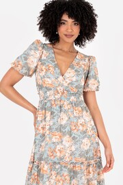Lovedrobe Shirring Waist Puff Sleeve Midi Dress - Image 4 of 5