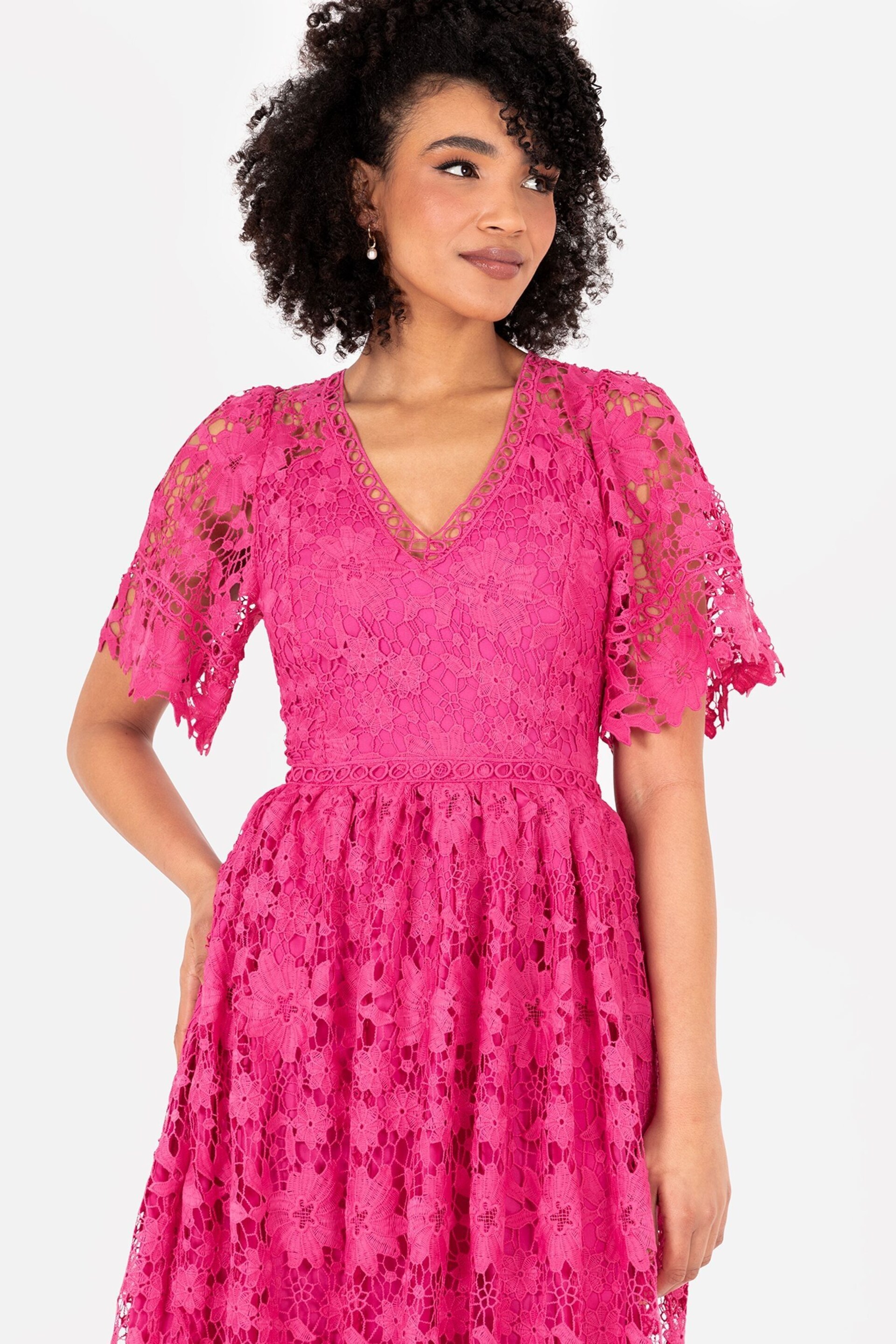 Lovedrobe Lace V-Neck Midaxi Dress With Trim Details - Image 5 of 5