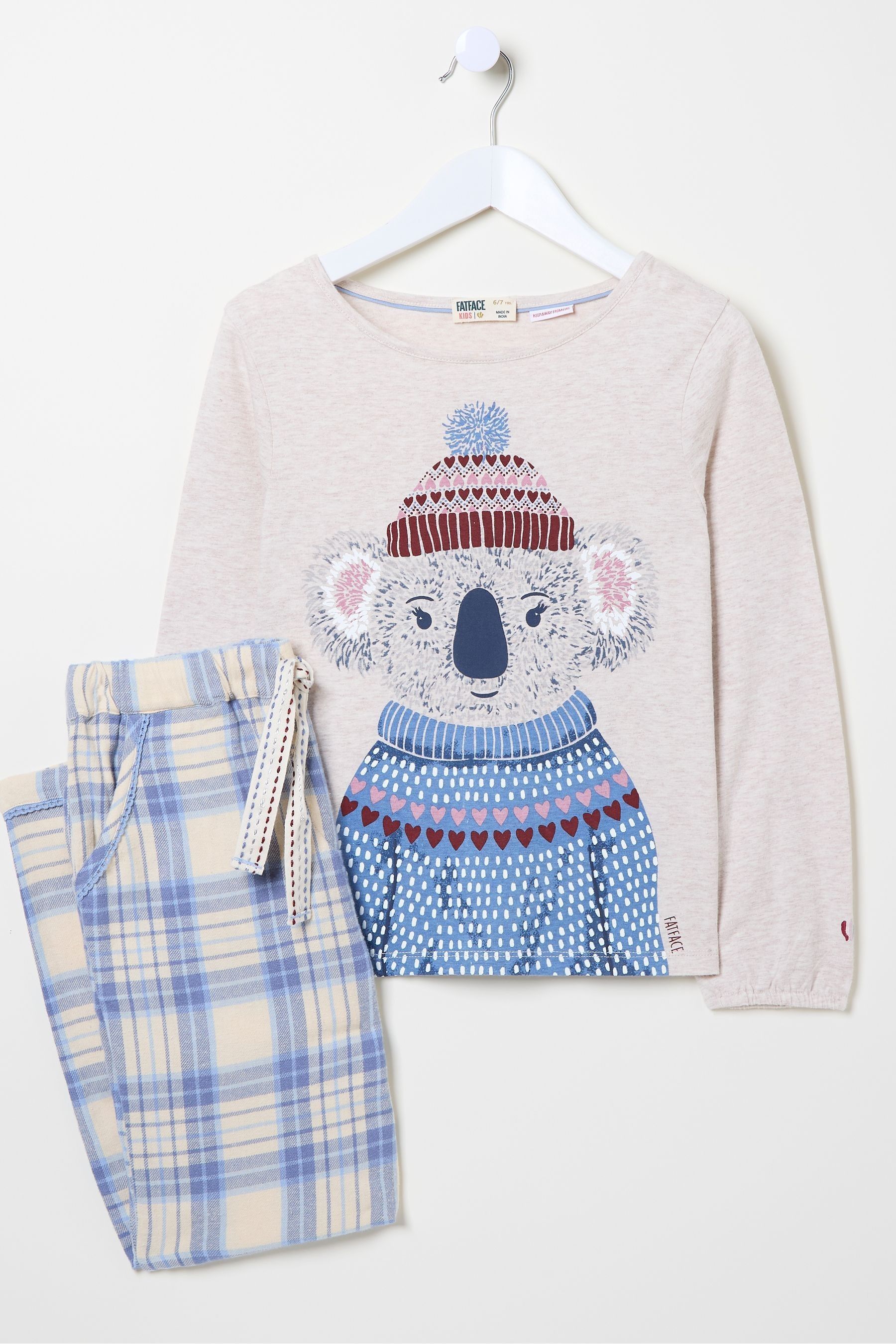 Buy FatFace Light Blue 100 Cotton Koala Check Pyjamas Set from Next Luxembourg