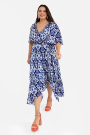 Lovedrobe Cape Sleeve Frill Wrap Hem Midaxi Dress - Image 3 of 5