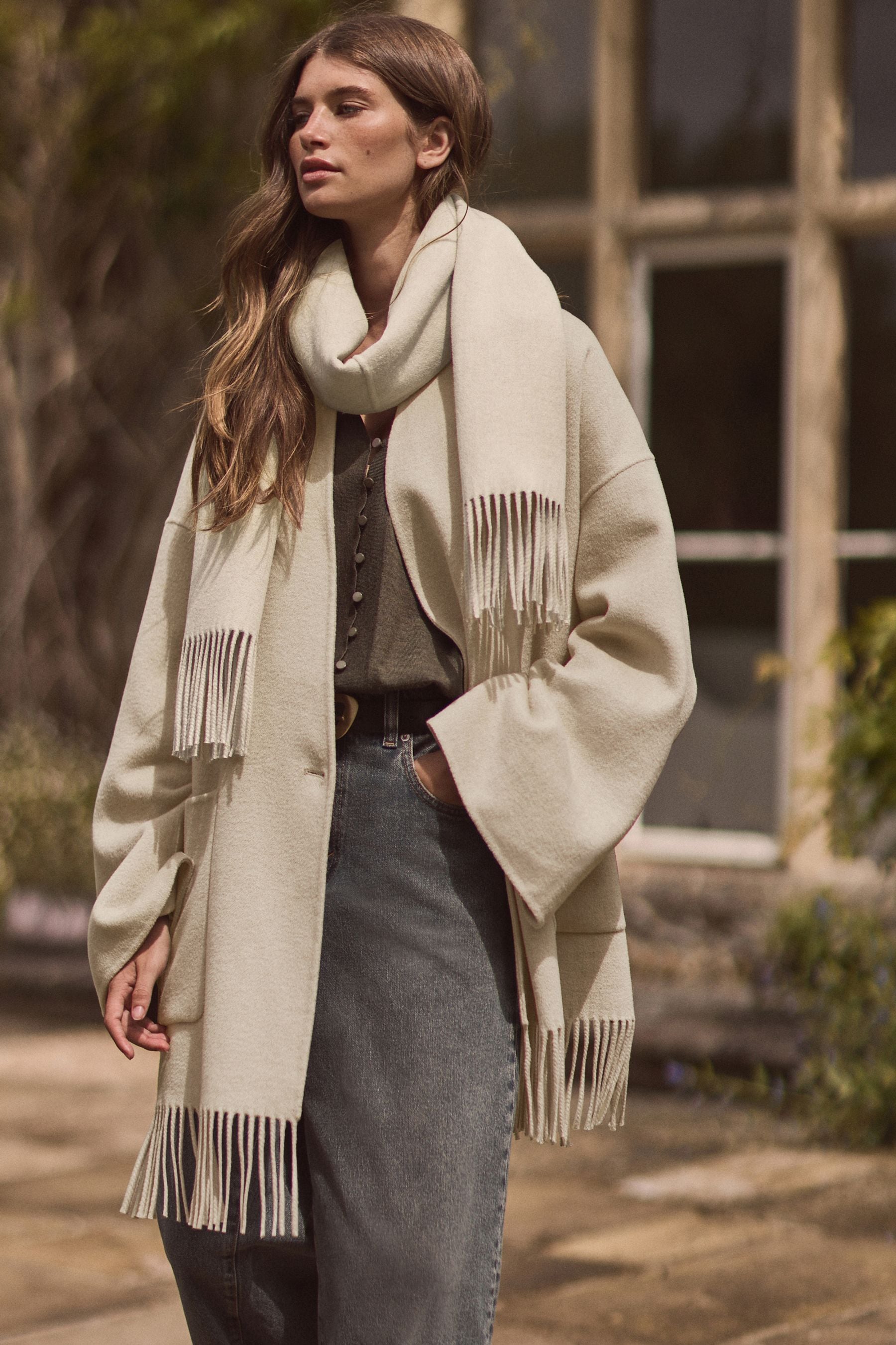 Cream wool coat uk sales