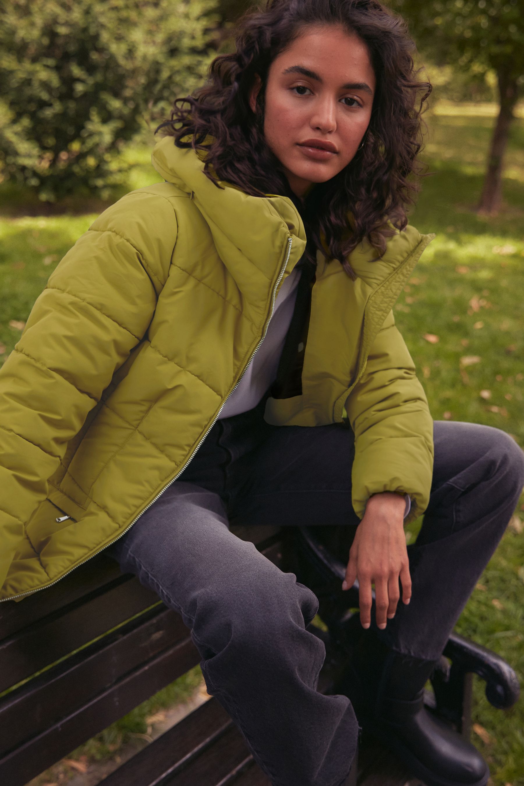 Next green padded jacket discount