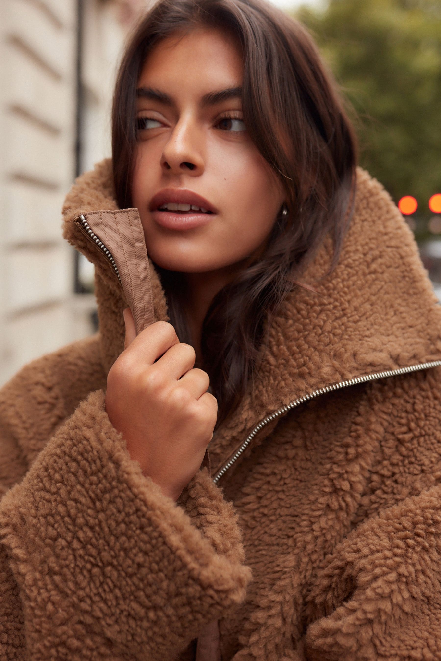 Buy Tan Brown Teddy Borg Jacket from Next Luxembourg