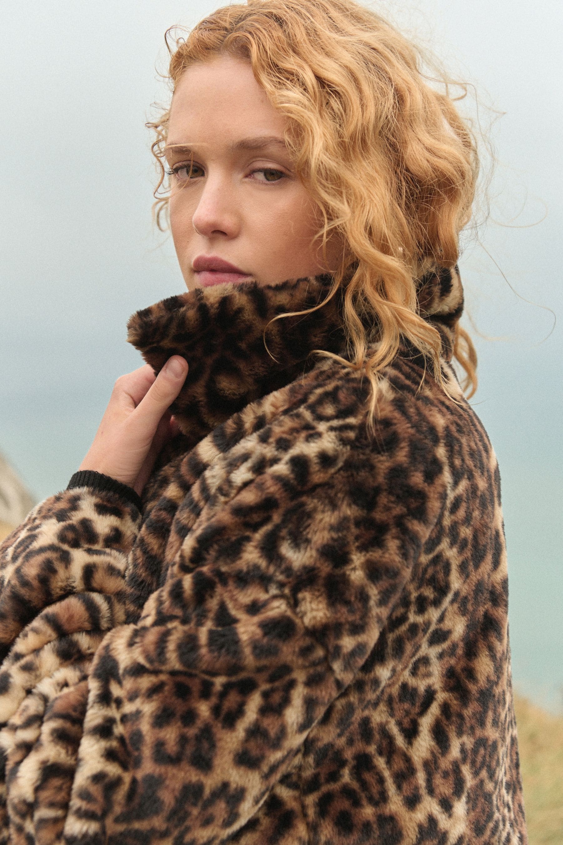 Tiger print fur coat cheap