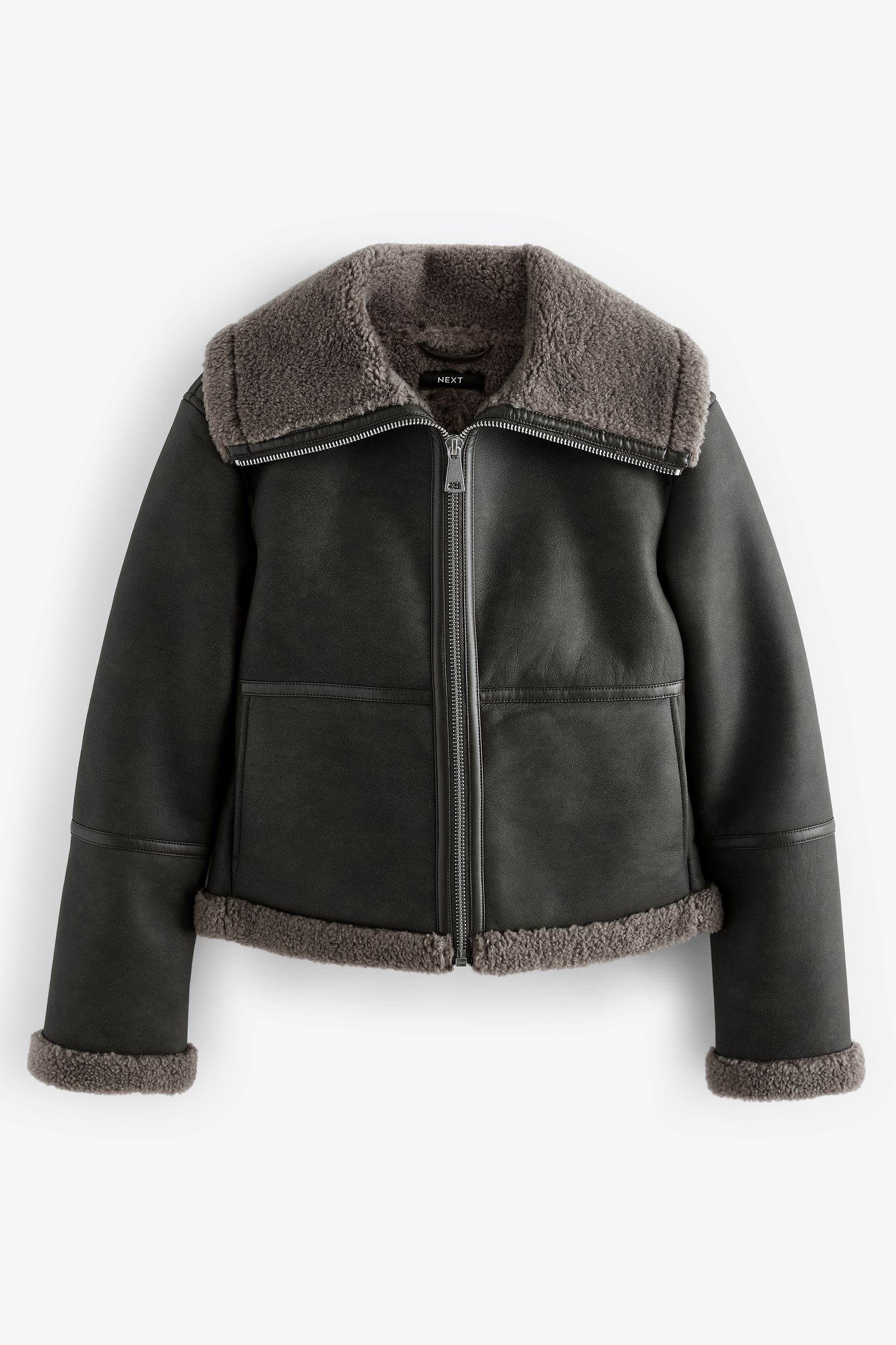Womens grey aviator jacket cheap