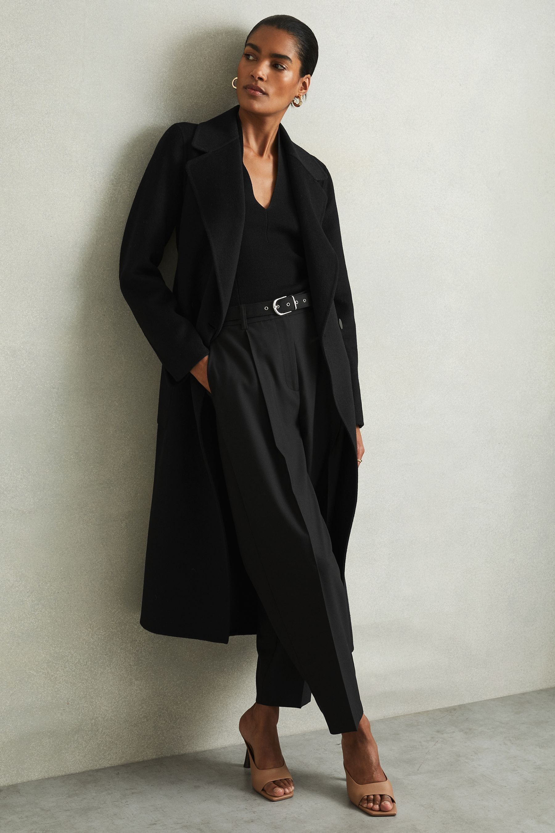 Fitted black coat hotsell