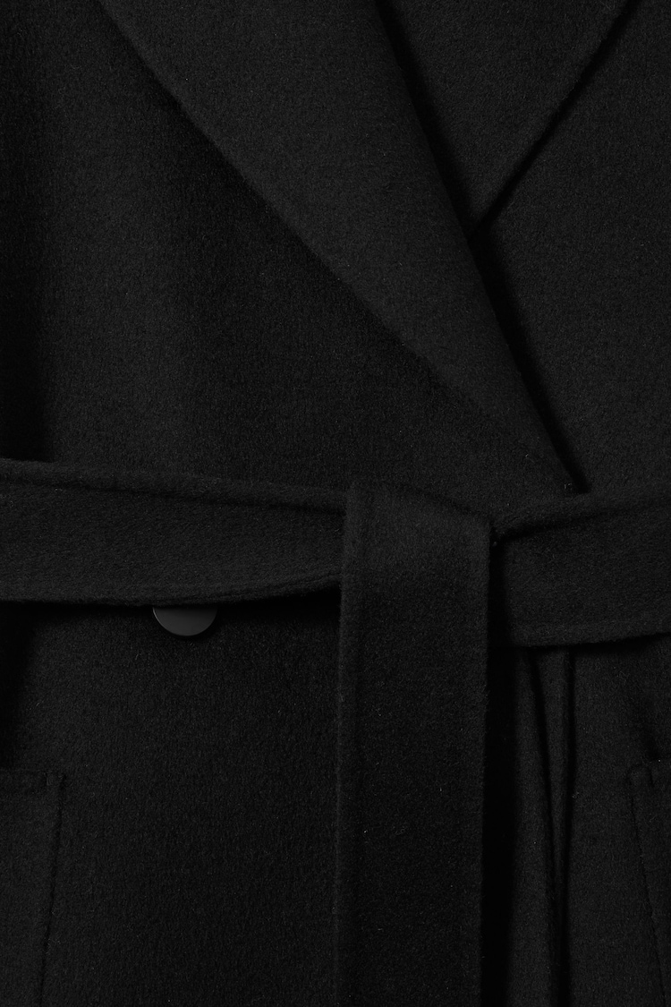 Reiss Black Lucia Wool Blend Double Breasted Blindseam Coat - Image 6 of 6