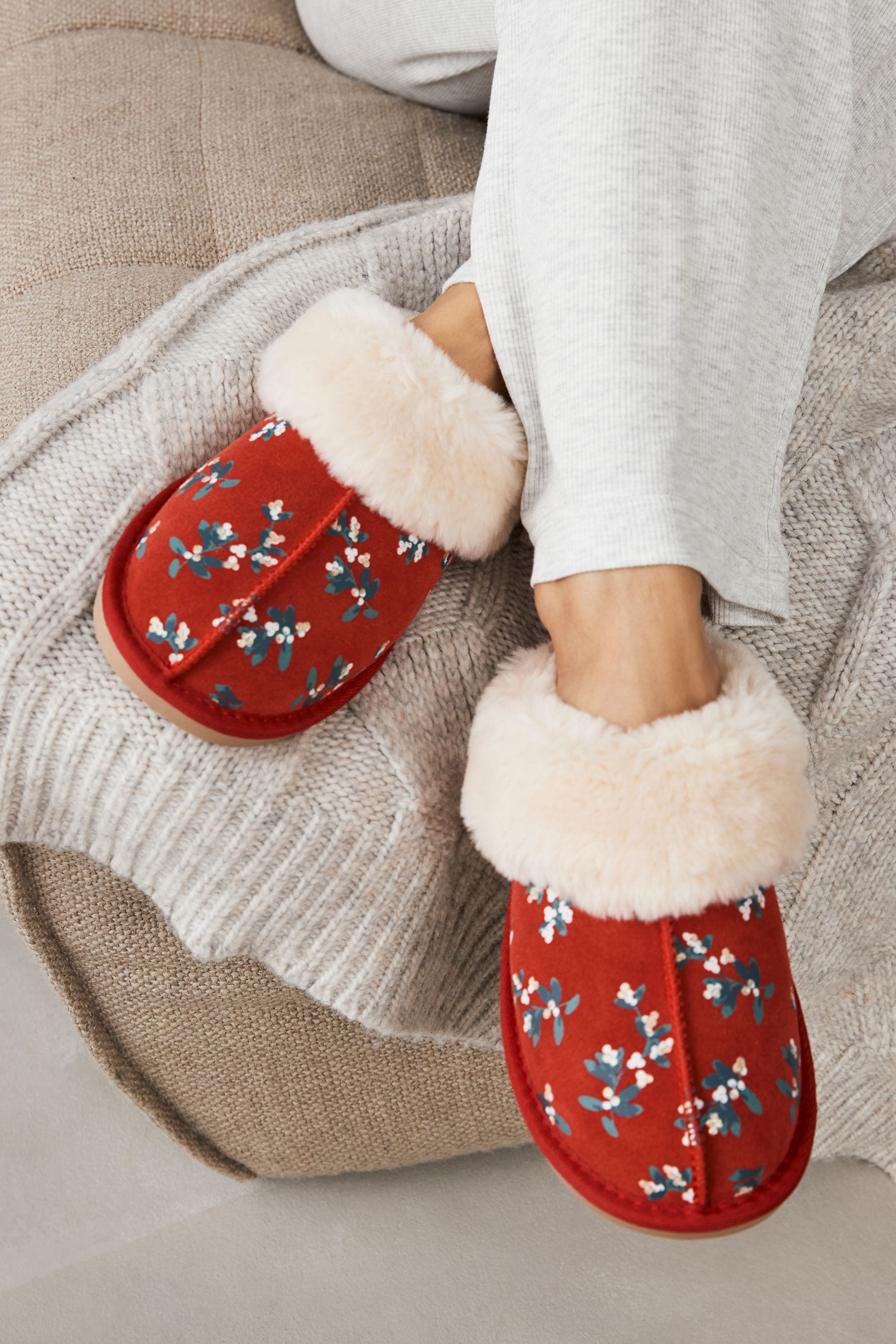 Red fur mules deals