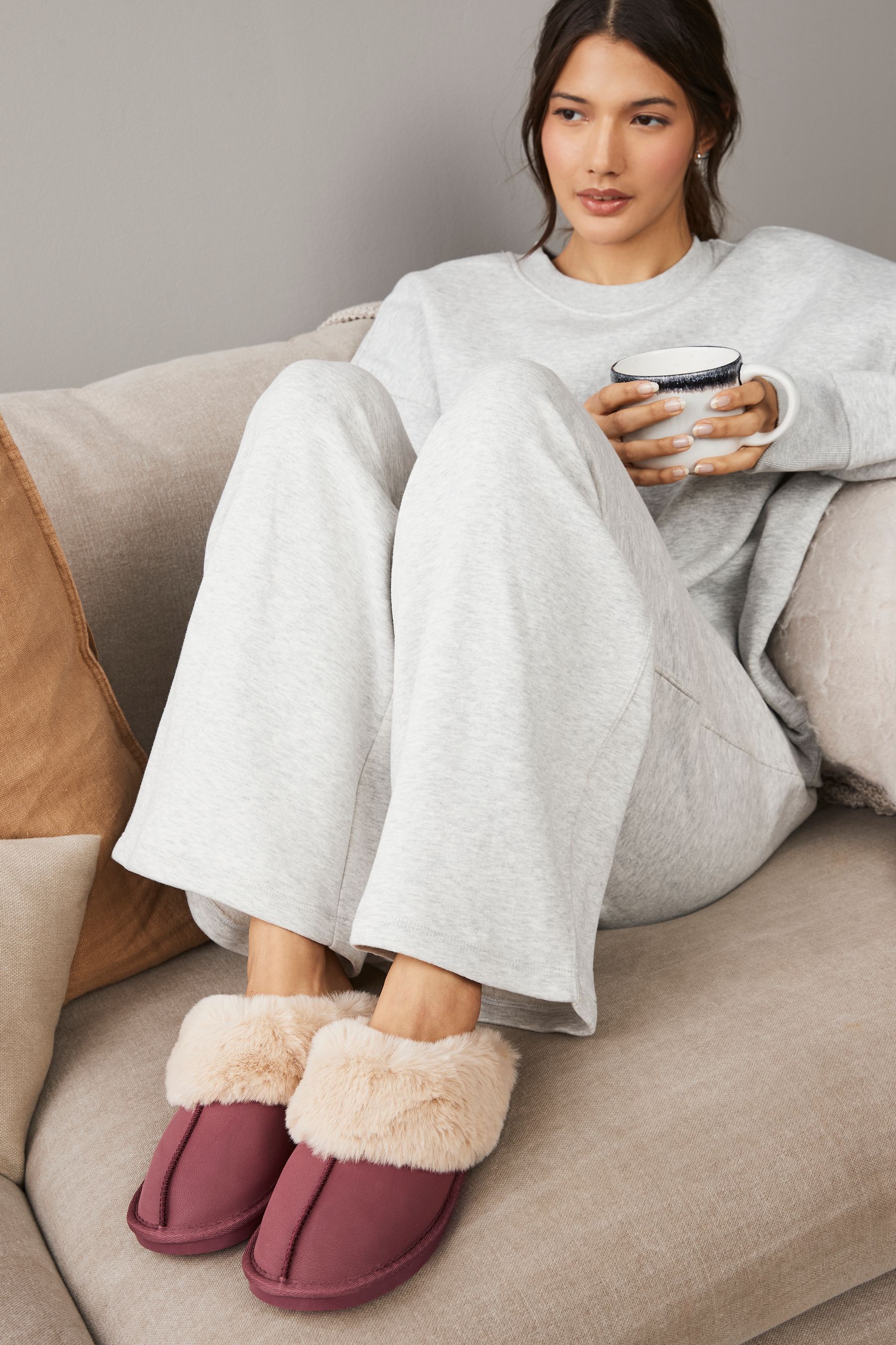 Next pink slippers hot sale