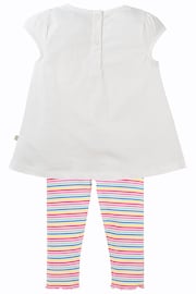 Frugi Floral Birds White Top And Leggings Outfit Set - Image 3 of 5