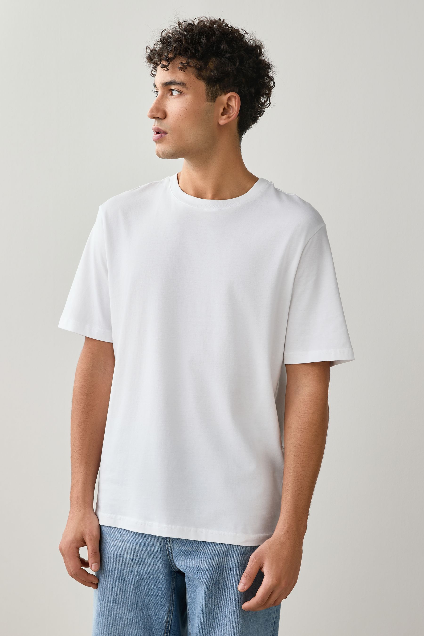 White Regular Fit Essential 100 Cotton T Shirts 6 Pack