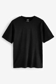 White/Black/Navy Regular Fit Essential 100% Cotton T-Shirts 6 Pack - Image 5 of 8