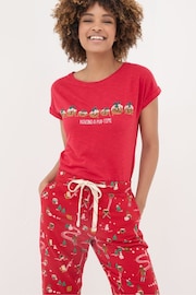 FatFace Red Christmas Pudding Graphic T-Shirt - Image 1 of 5