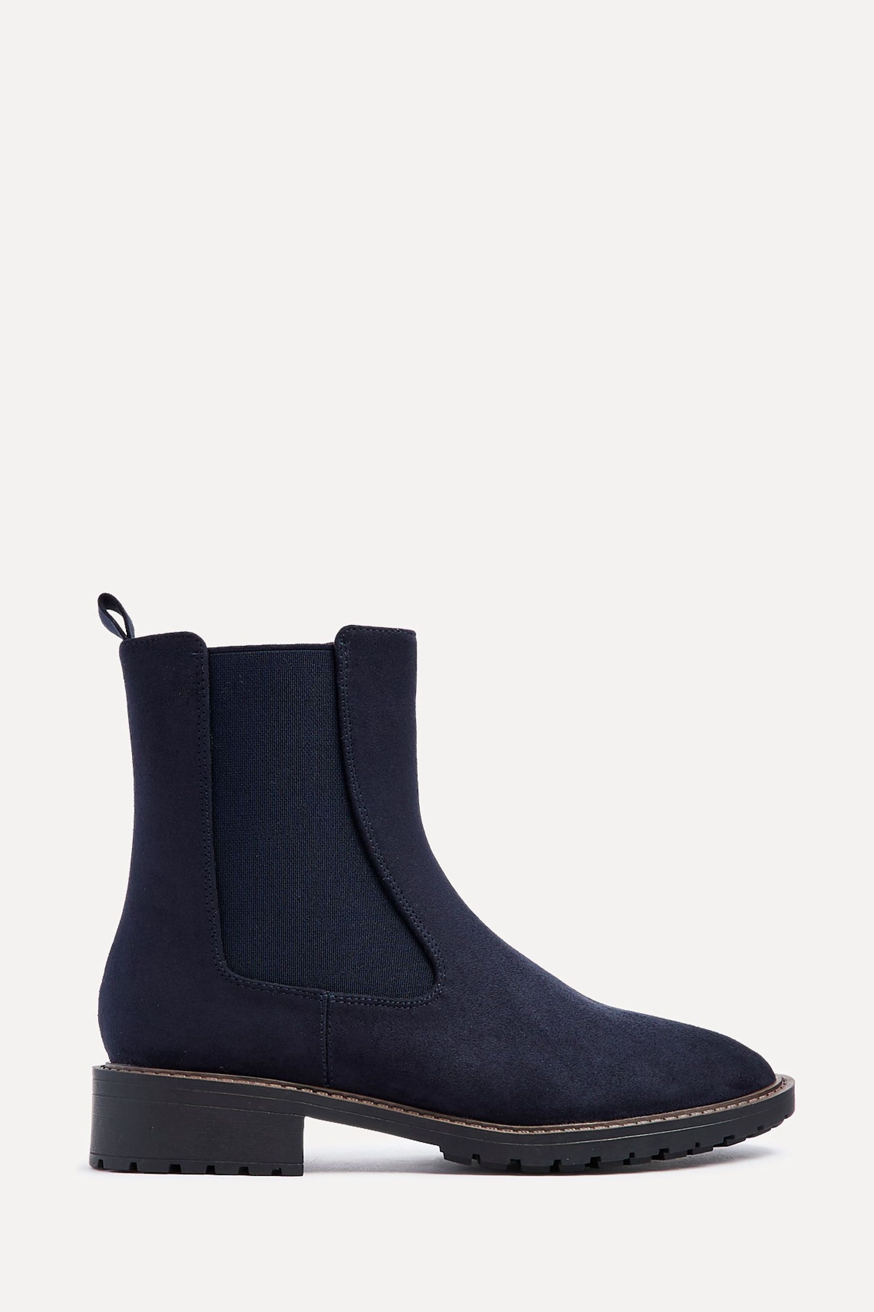 Buy Linzi Blue Dalston Faux Suede Chelsea Boots With Stretch Panel from Next Luxembourg