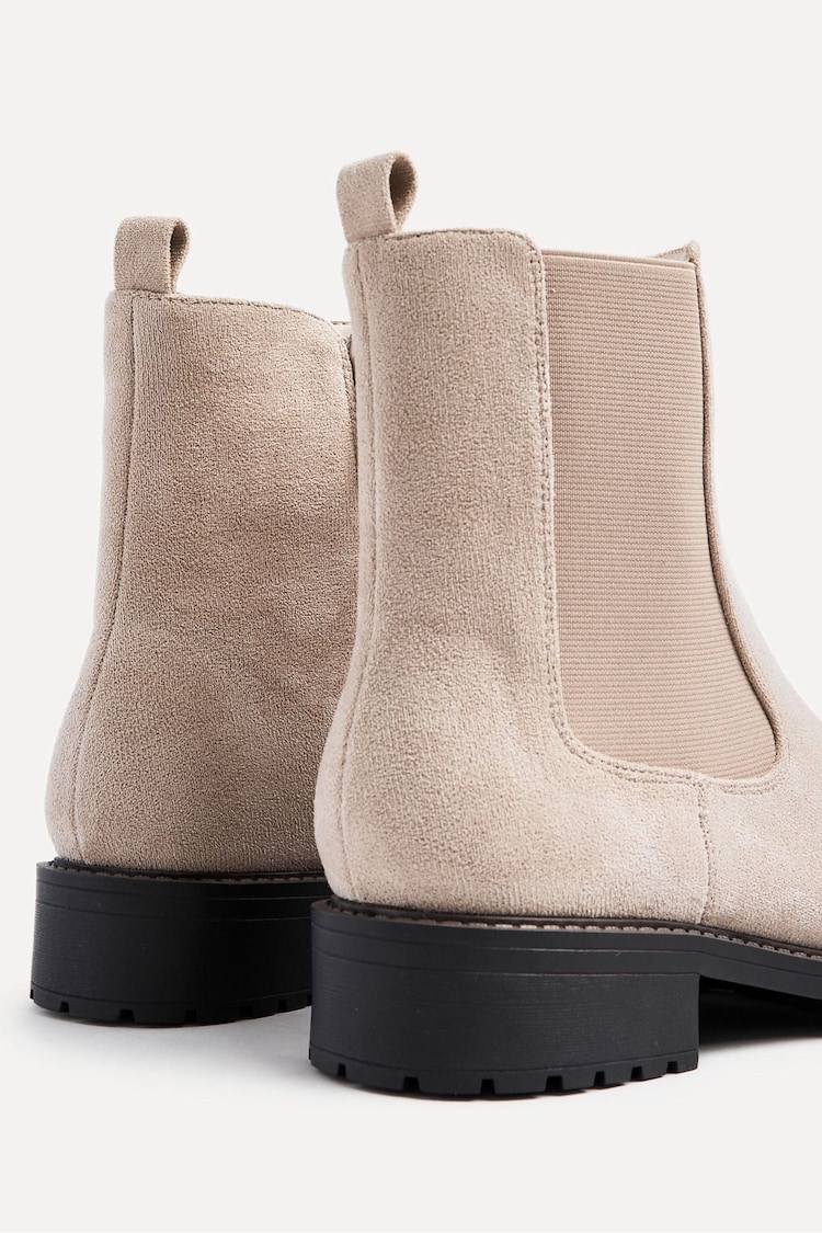 Linzi Nude Dalston Faux Suede Chelsea Boots With Stretch Panel - Image 5 of 5