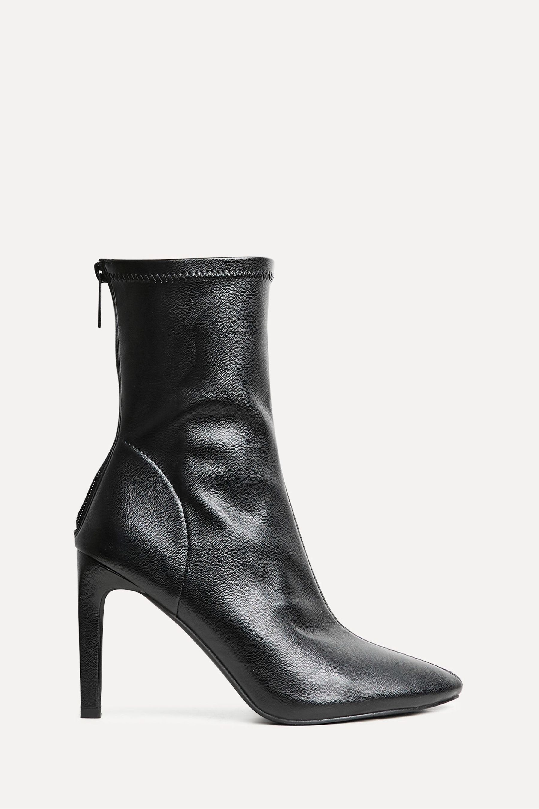 Linzi Black West Pointed Toe Ankle Boots With Stiletto Heel