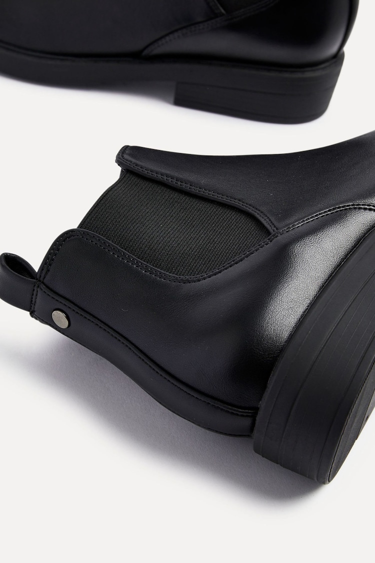 Linzi Black PU Karina Chelsea Boots With Stretch Side Panel - Image 5 of 5