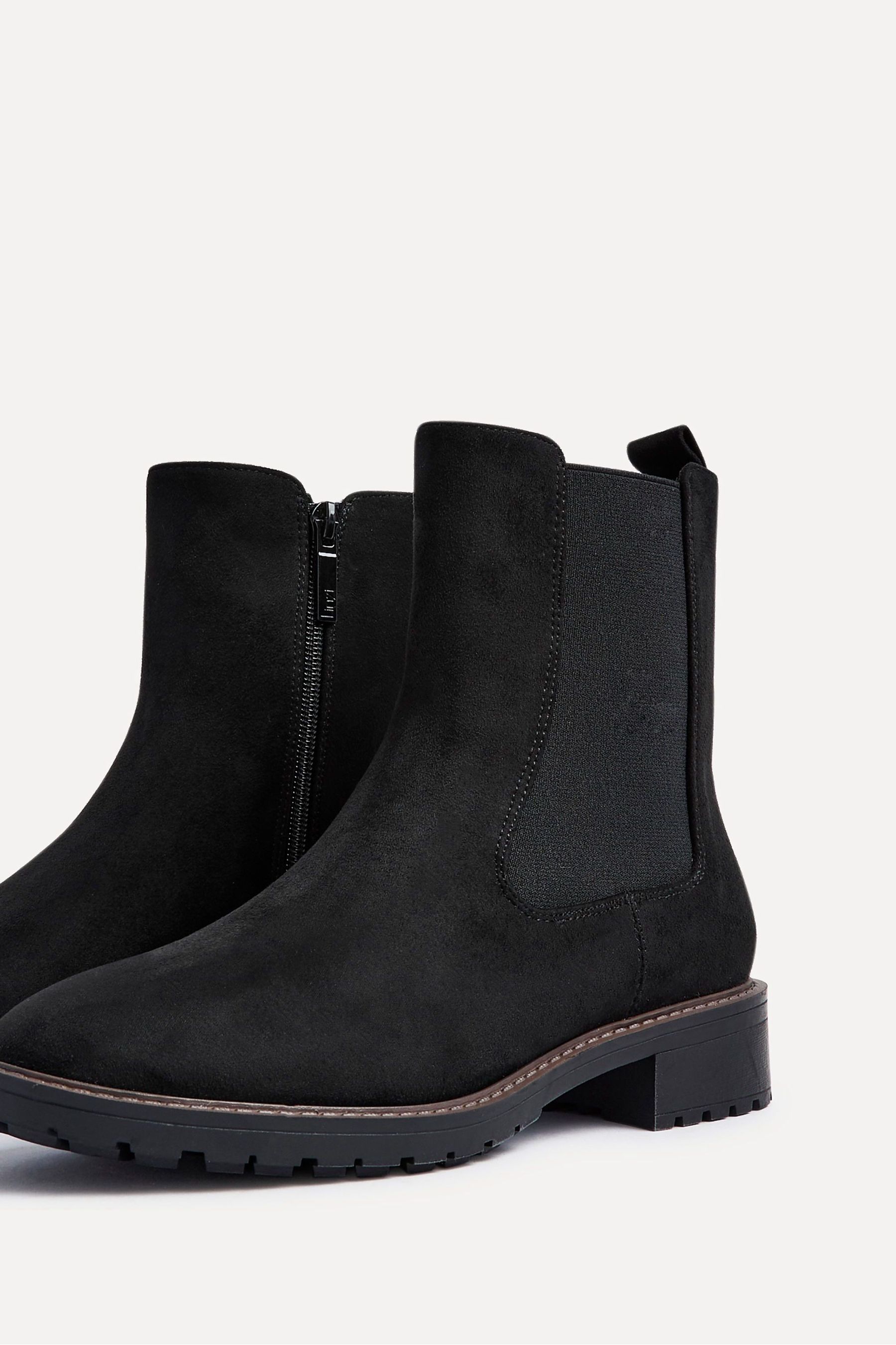 Black faux suede chelsea boots outlet