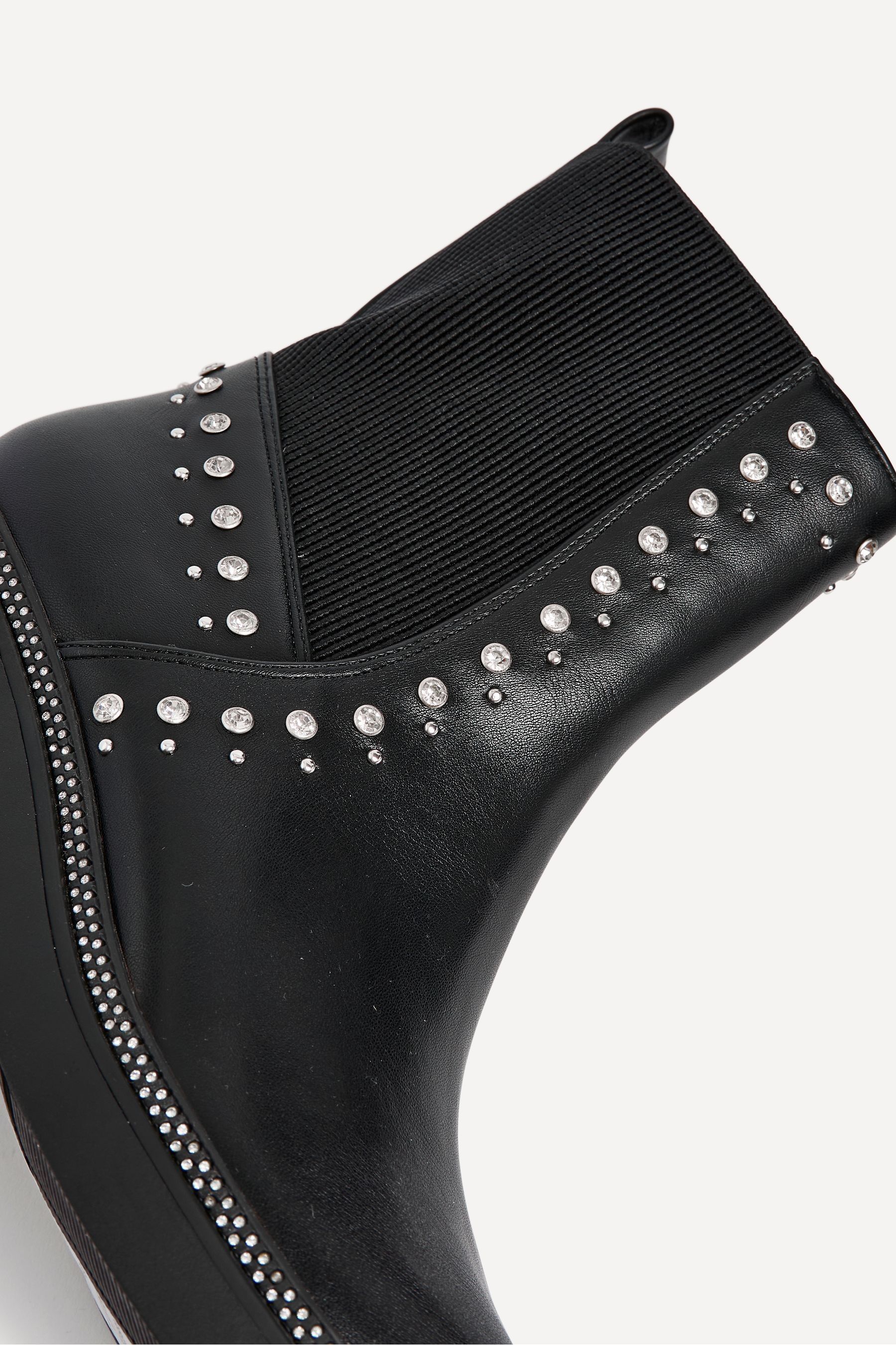 Buy Linzi Black Optic Diamante Embellished Chelsea Boots from the Next UK online shop