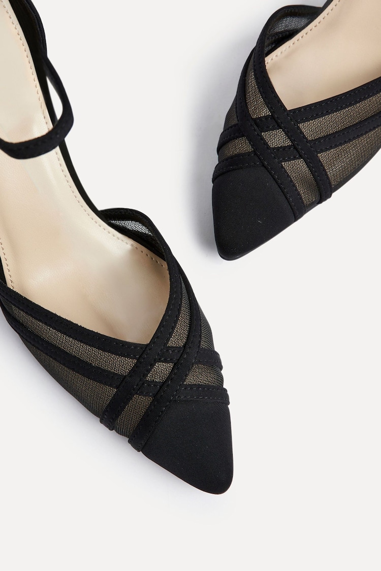 Linzi Black Siobhan Mesh Closed Back Court Heels - Image 6 of 6