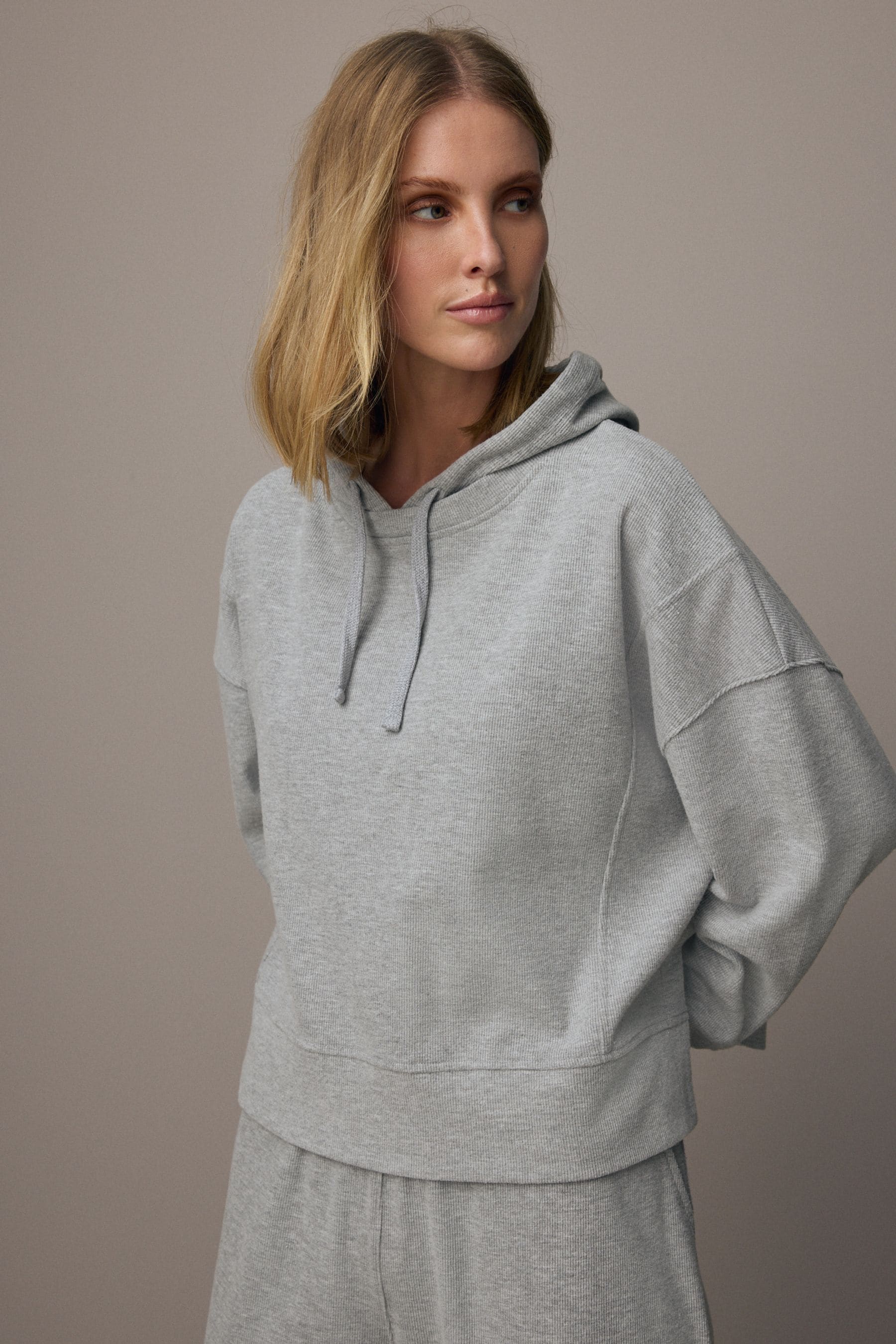 Ribbed hoodie shop