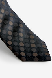 Brown Tonal Polka Dot Silk Design Tie - Image 4 of 4