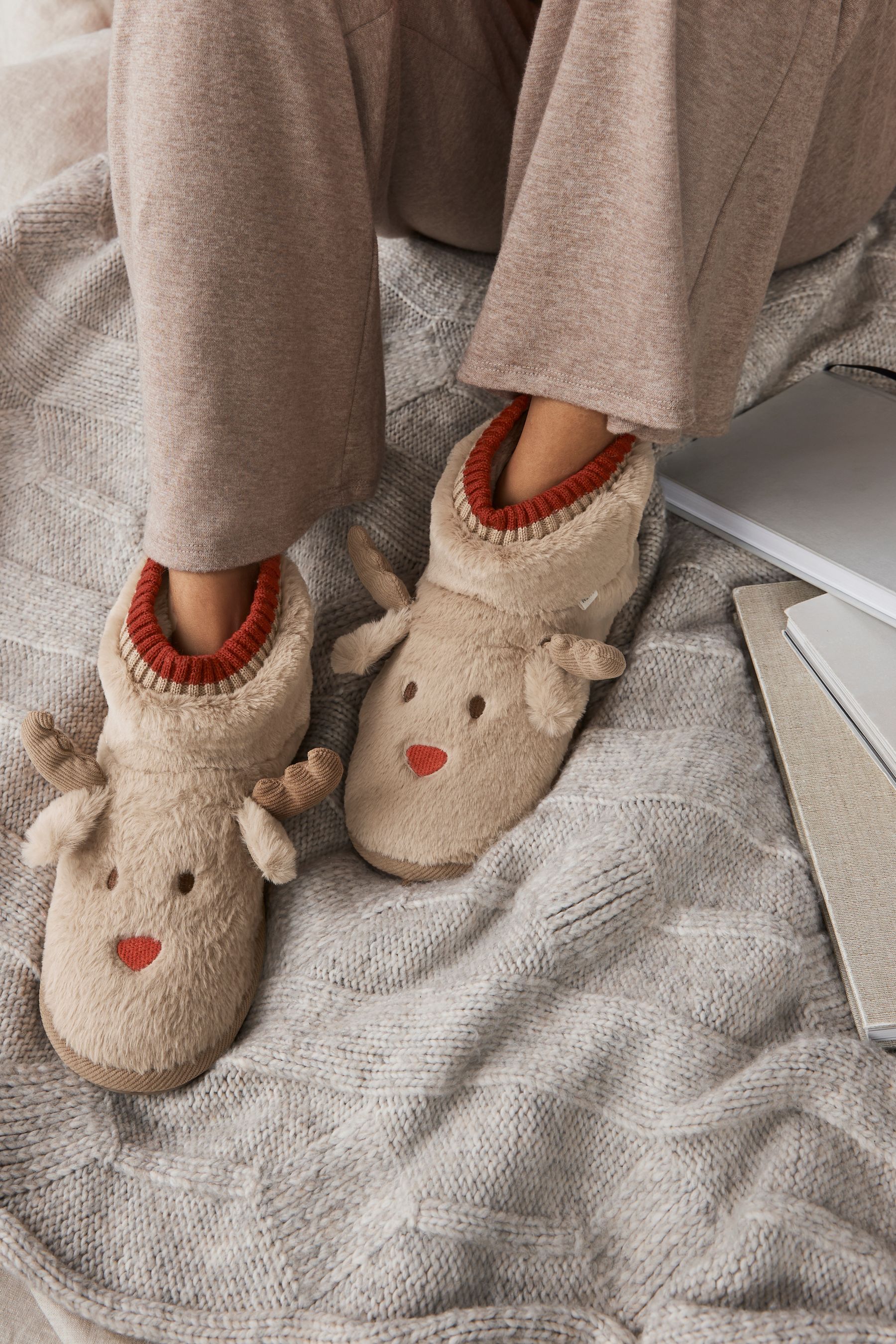 Next reindeer slippers on sale