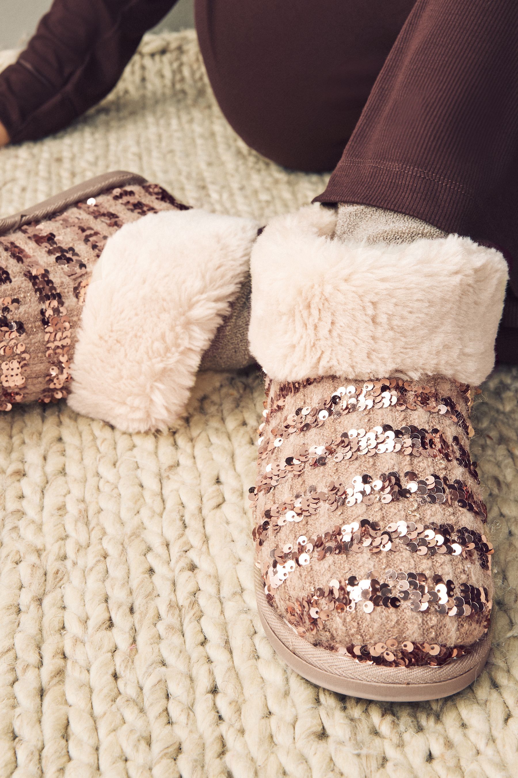 Next fur slippers hotsell