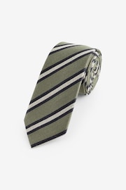 Green Stripe Slim Pattern Tie - Image 1 of 3