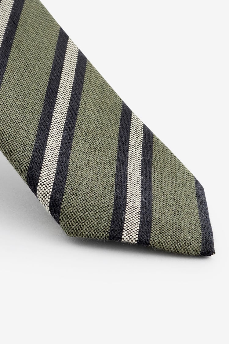 Green Stripe Slim Pattern Tie - Image 2 of 3