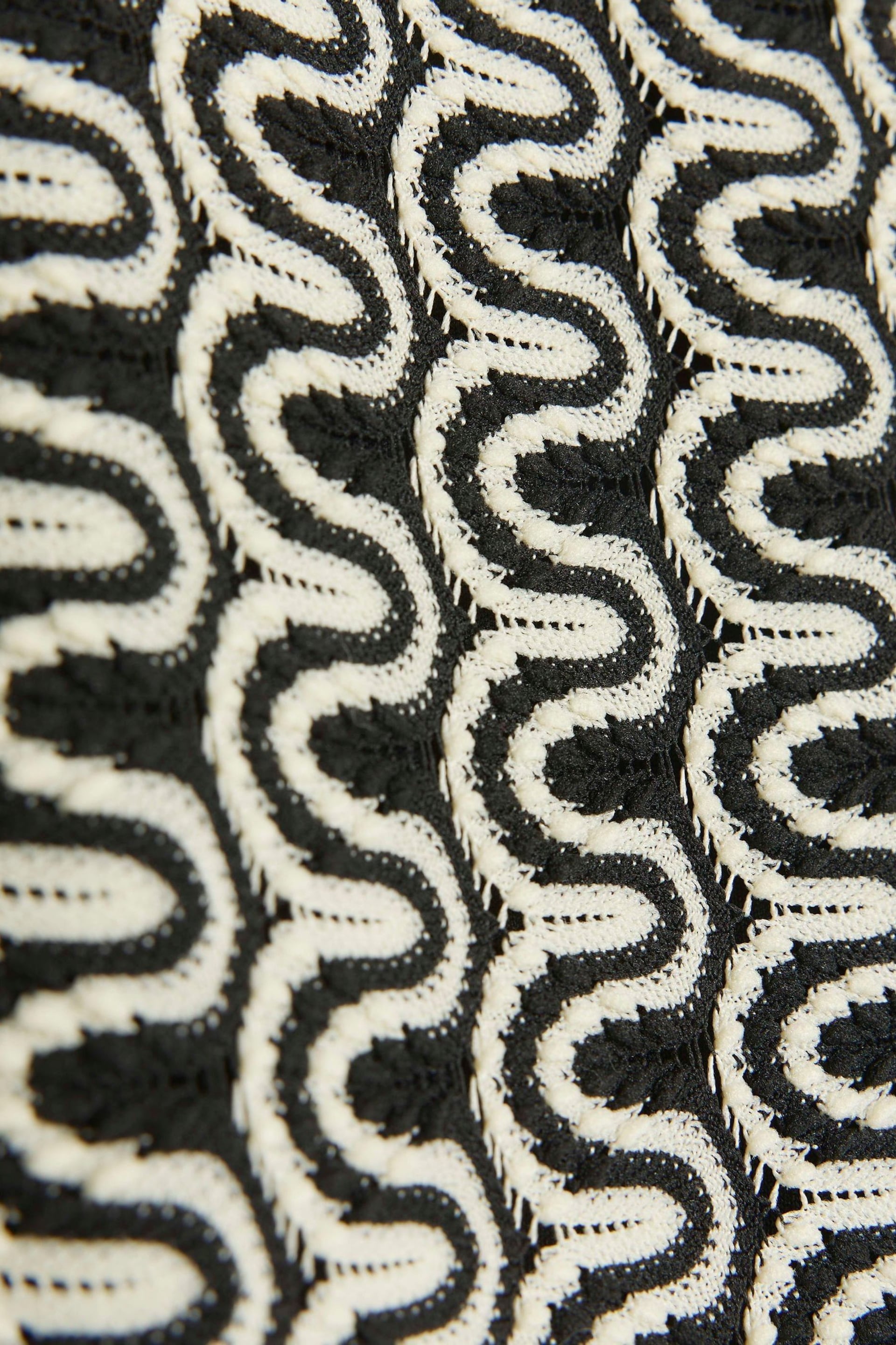 River Island Black Crochet Fitted Midi Skirt - Image 4 of 4