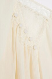 River Island Cream Lace Mix Pussy Bow Blouse - Image 4 of 4
