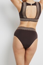 River Island Brown Elastic High Waisted Buckle Briefs - Image 2 of 5
