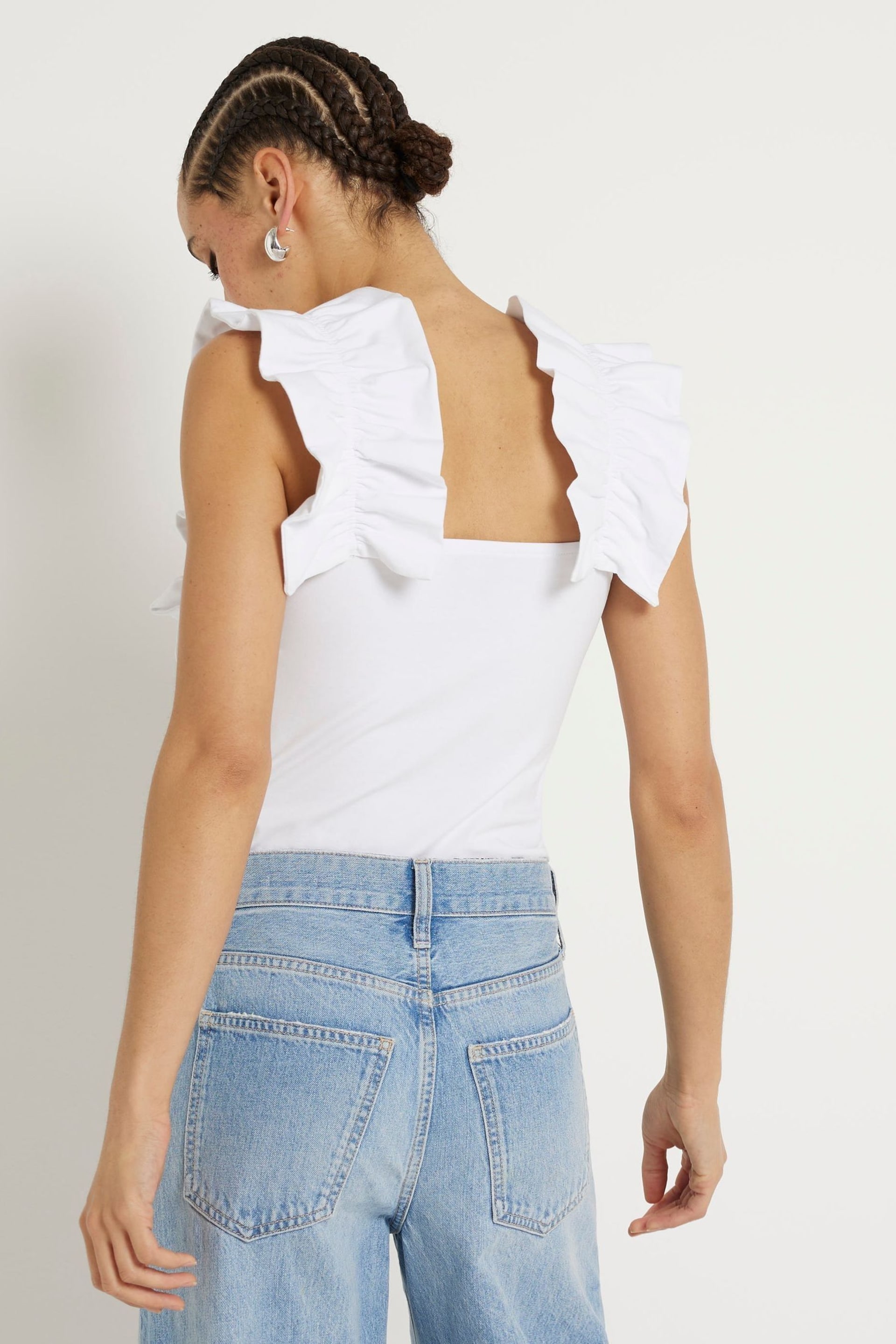 River Island White Frill Tank Top - Image 3 of 4