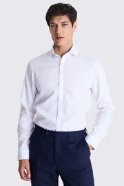 MOSS White Tailored Fit Pinpoint Oxford Contrast Non Iron Shirt - Image 1 of 3