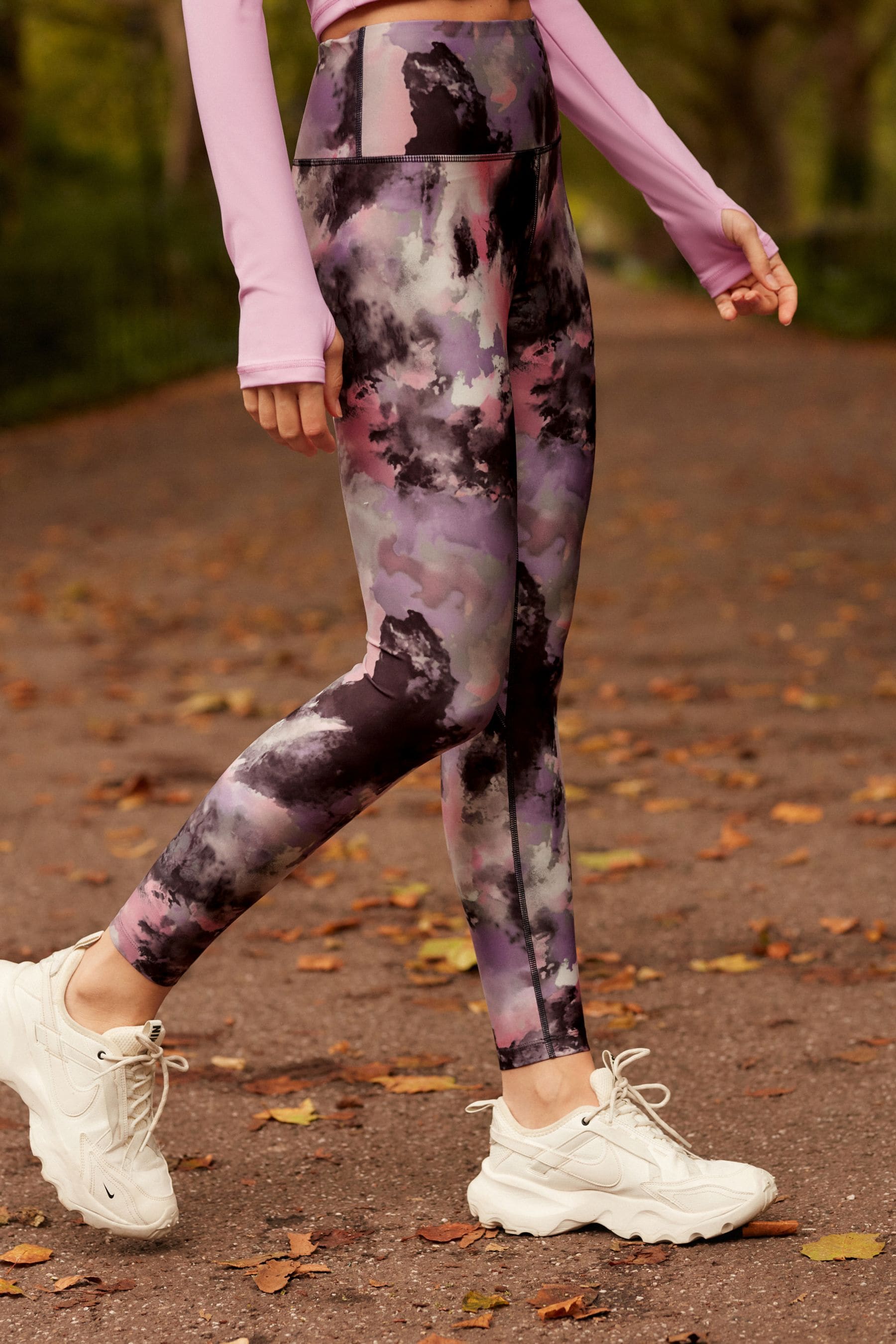 Pink print leggings cheap