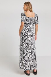 Simply Be Black Linen Ruched Front Midi Dress - Image 2 of 4