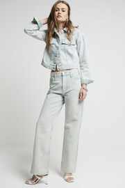River Island Green High Rise Relaxed Straight Jeans - Image 1 of 4