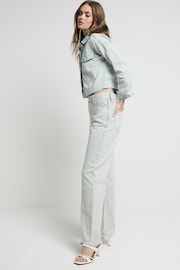 River Island Green High Rise Relaxed Straight Jeans - Image 2 of 4