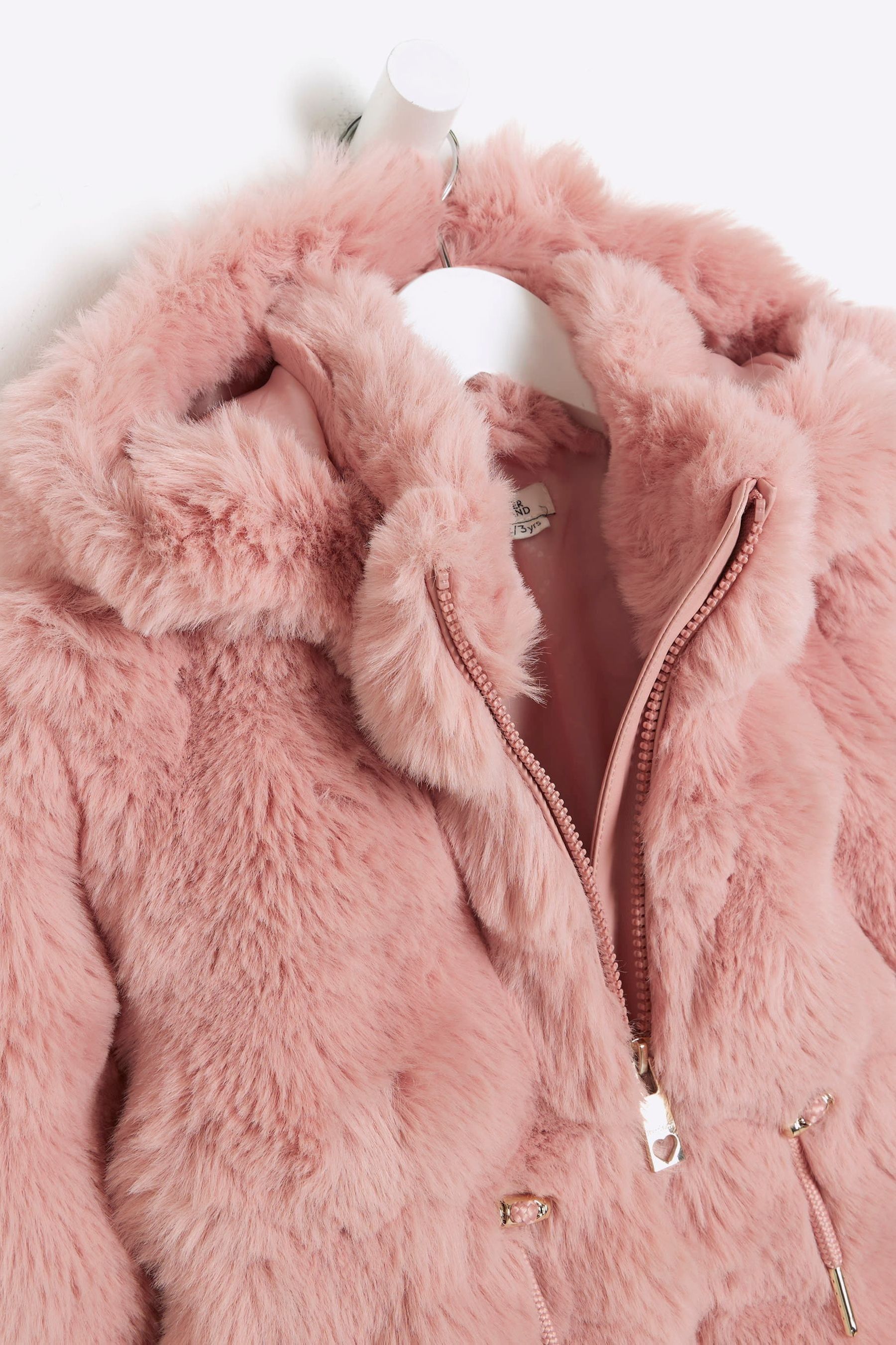 River island pink fur coat outlet