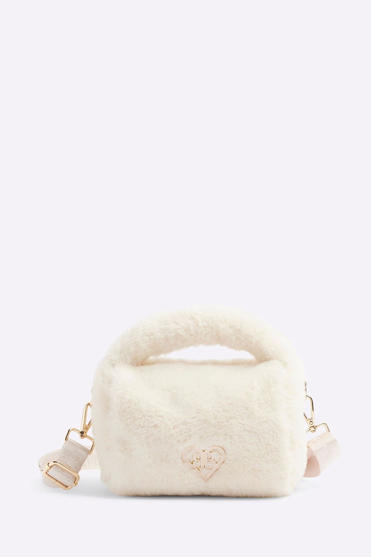 River Island Cream Girls Faux Fur Grab Bag - Image 1 of 4