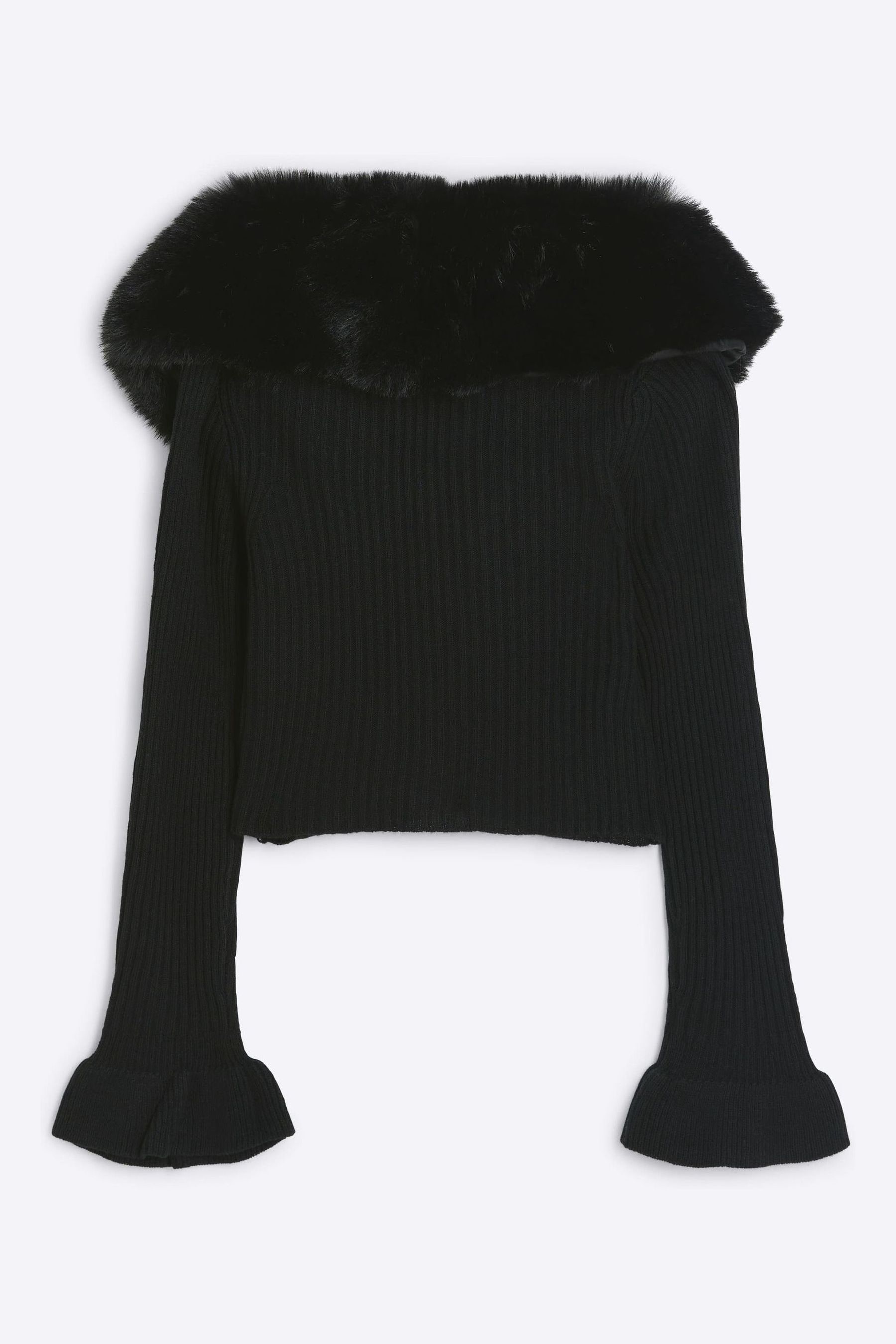 River island fur collar cardigan deals
