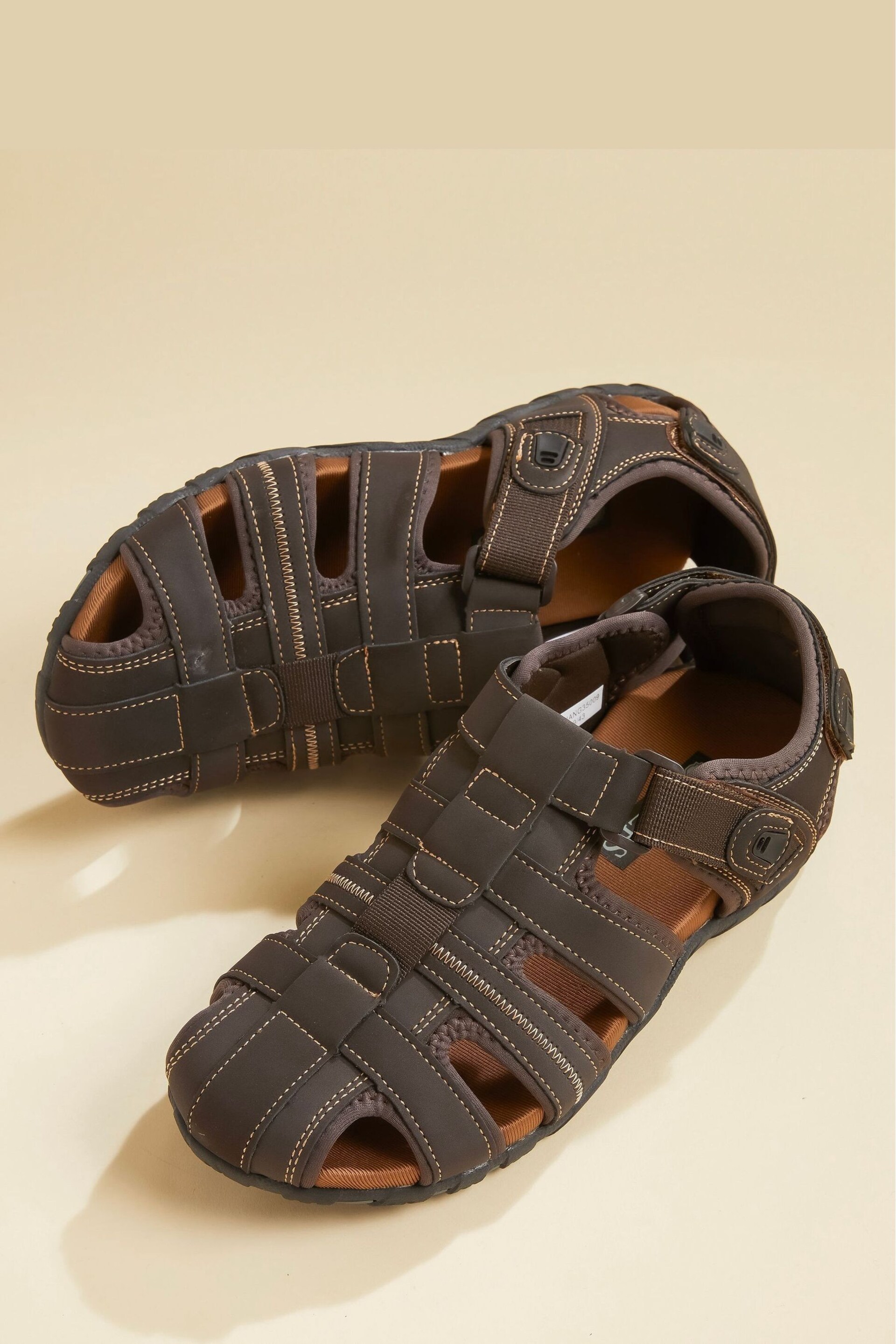 Pavers Adjustable Summer Brown Sandals - Image 1 of 5